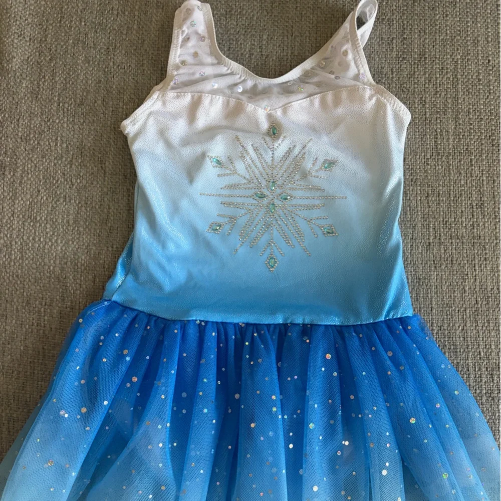 Elsa style leotard with Snowflake Detail
